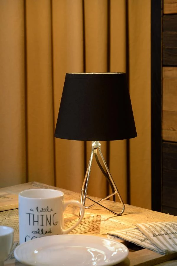 Lucide GITTA - Lampe de table - Ø 17 cm - 1xE14 - Chrome - SFEER 1